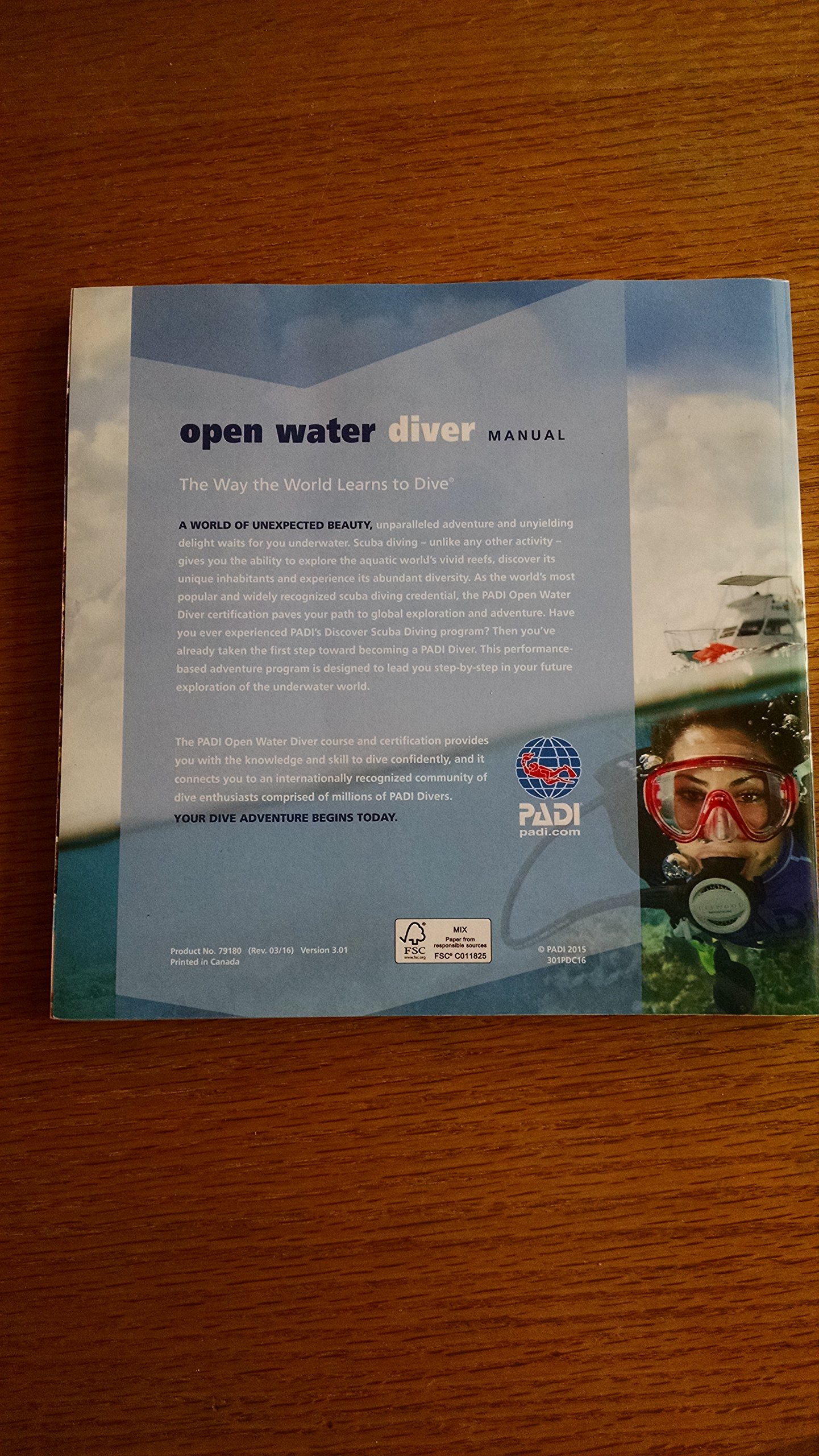 Padi Open Water Diver Manual With Table, Diving Packages